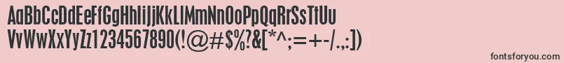 Fonte PlacardCondensed – fontes pretas em um fundo rosa