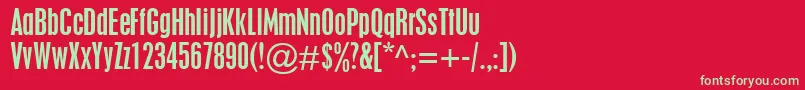 PlacardCondensed Font – Green Fonts on Red Background