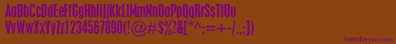 PlacardCondensed Font – Purple Fonts on Brown Background