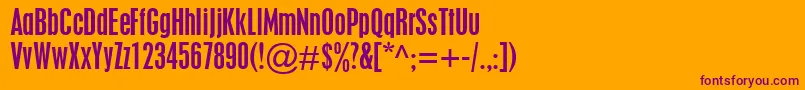 PlacardCondensed Font – Purple Fonts on Orange Background