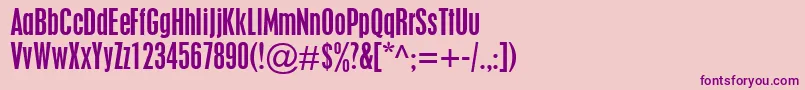 PlacardCondensed Font – Purple Fonts on Pink Background