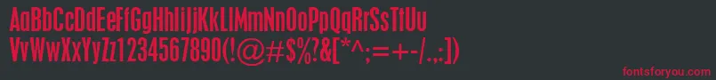 PlacardCondensed Font – Red Fonts on Black Background