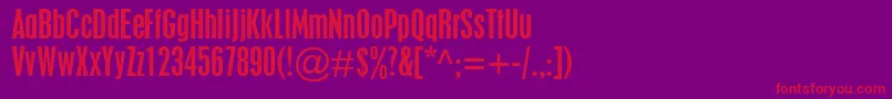 PlacardCondensed Font – Red Fonts on Purple Background