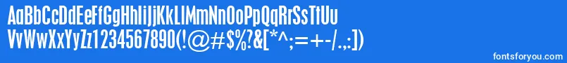 PlacardCondensedフォントについての詳細 フォントPlacardCondensed – 青い背景に白い文字