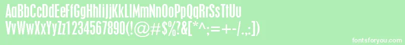 PlacardCondensed Font – White Fonts on Green Background