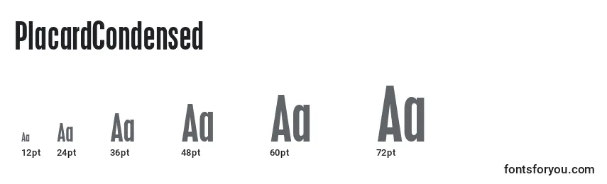PlacardCondensed Font Sizes