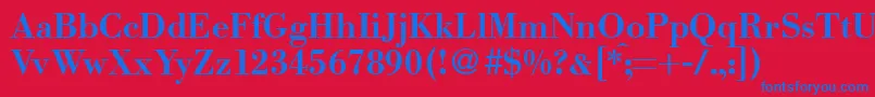 ModernbodoniBold Font – Blue Fonts on Red Background