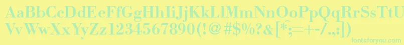ModernbodoniBold Font – Green Fonts on Yellow Background