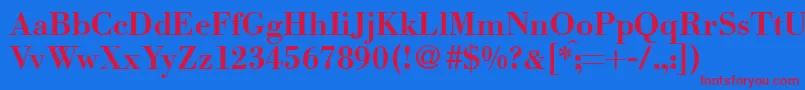 ModernbodoniBold Font – Red Fonts on Blue Background