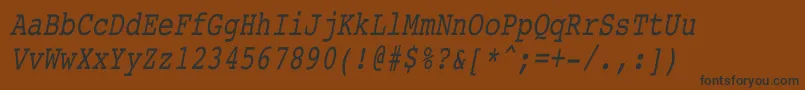 Шрифт CourierCondensedItalic – чёрные шрифты на коричневом фоне