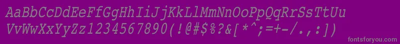 Шрифт CourierCondensedItalic – серые шрифты на фиолетовом фоне
