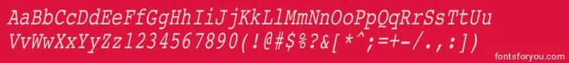 CourierCondensedItalic Font – Pink Fonts on Red Background