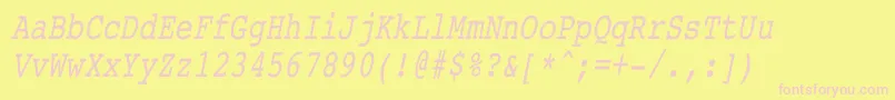 CourierCondensedItalic Font – Pink Fonts on Yellow Background