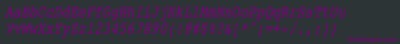 Шрифт CourierCondensedItalic – фиолетовые шрифты на чёрном фоне