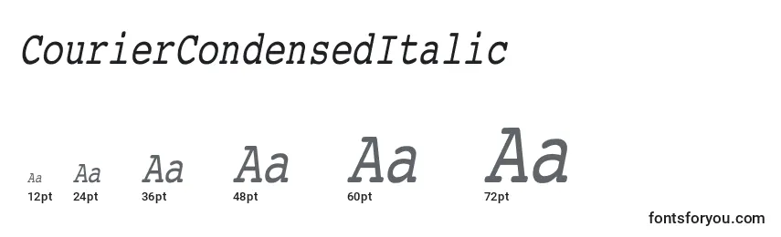 CourierCondensedItalic Font Sizes