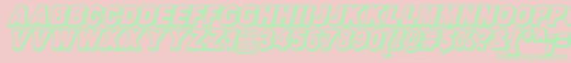 OmniblackOutlineItalicDemo-Schriftart – Grüne Schriften auf rosa Hintergrund