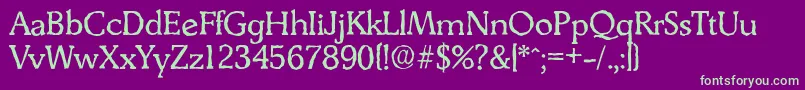 DerringerantiqueRegular Font – Green Fonts on Purple Background