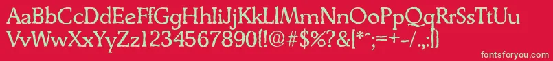 DerringerantiqueRegular Font – Green Fonts on Red Background