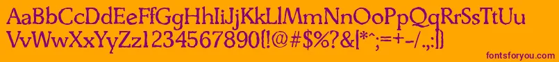 DerringerantiqueRegular Font – Purple Fonts on Orange Background