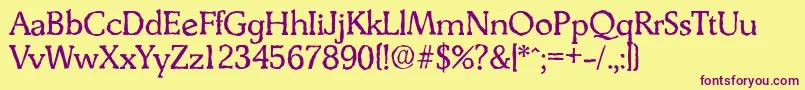 DerringerantiqueRegular Font – Purple Fonts on Yellow Background