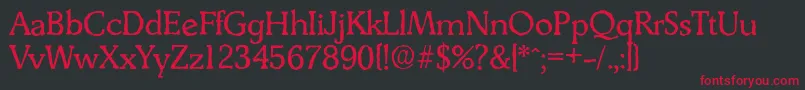 DerringerantiqueRegular Font – Red Fonts on Black Background
