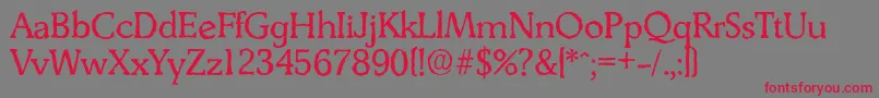DerringerantiqueRegular Font – Red Fonts on Gray Background