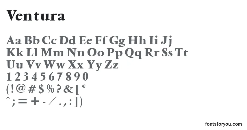 Шрифт Ventura – алфавит, цифры, специальные символы