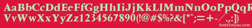 フォントVentura – 赤い背景に緑の文字