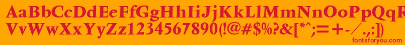 Ventura Font – Red Fonts on Orange Background