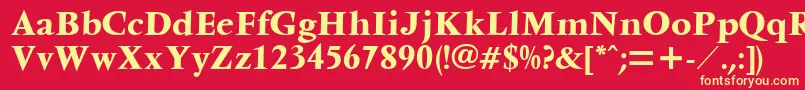 Ventura Font – Yellow Fonts on Red Background