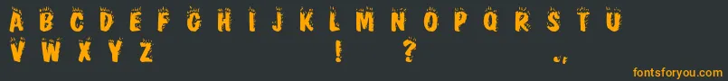 Fireworksfont-fontti – oranssit fontit mustalla taustalla