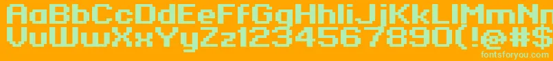 Standard0763 Font – Green Fonts on Orange Background