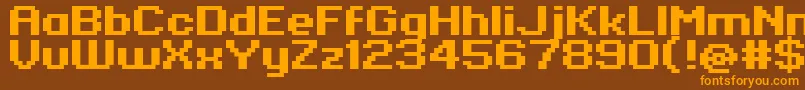 Standard0763 Font – Orange Fonts on Brown Background