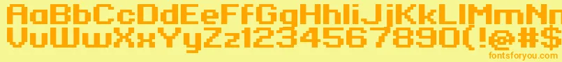 Standard0763 Font – Orange Fonts on Yellow Background