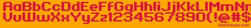 Standard0763 Font – Red Fonts on Orange Background