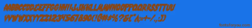 Mysticsinglerci Font – Brown Fonts on Blue Background