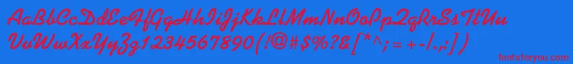 Norman Font – Red Fonts on Blue Background