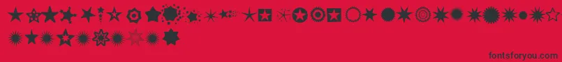 Police Pizzadudestars – polices noires sur fond rouge