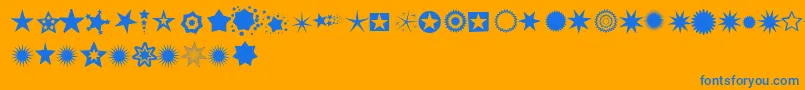 Pizzadudestars Font – Blue Fonts on Orange Background