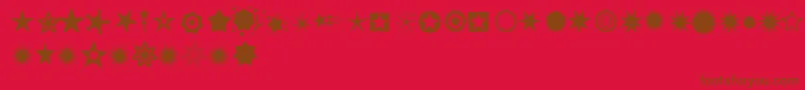 Pizzadudestars Font – Brown Fonts on Red Background