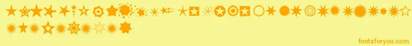 Pizzadudestars Font – Orange Fonts on Yellow Background