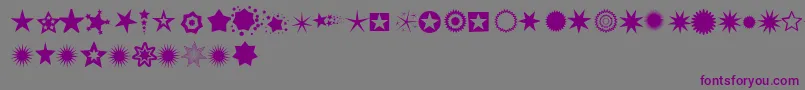 Pizzadudestars Font – Purple Fonts on Gray Background