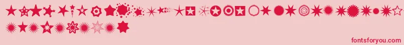 Pizzadudestars Font – Red Fonts on Pink Background