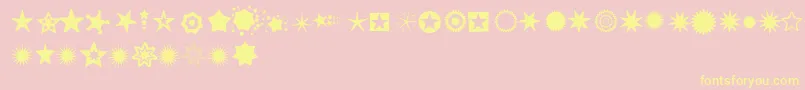 Pizzadudestars Font – Yellow Fonts on Pink Background
