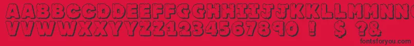 Jfrocout Font – Black Fonts on Red Background