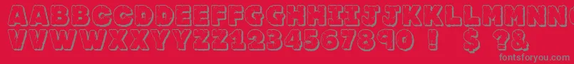 Jfrocout Font – Gray Fonts on Red Background