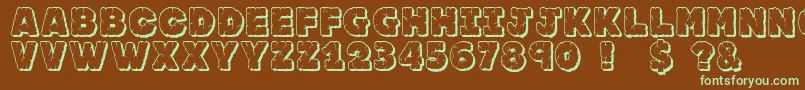 Jfrocout Font – Green Fonts on Brown Background