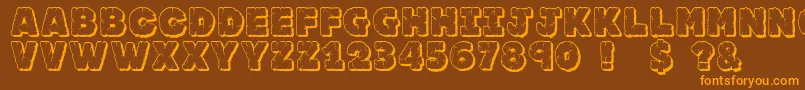 Jfrocout Font – Orange Fonts on Brown Background