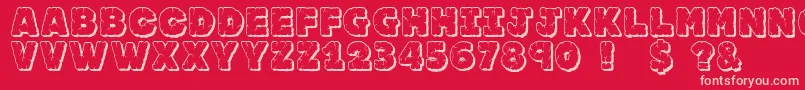 Jfrocout-Schriftart – Rosa Schriften auf rotem Hintergrund