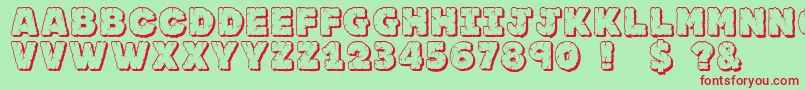 Jfrocout Font – Red Fonts on Green Background